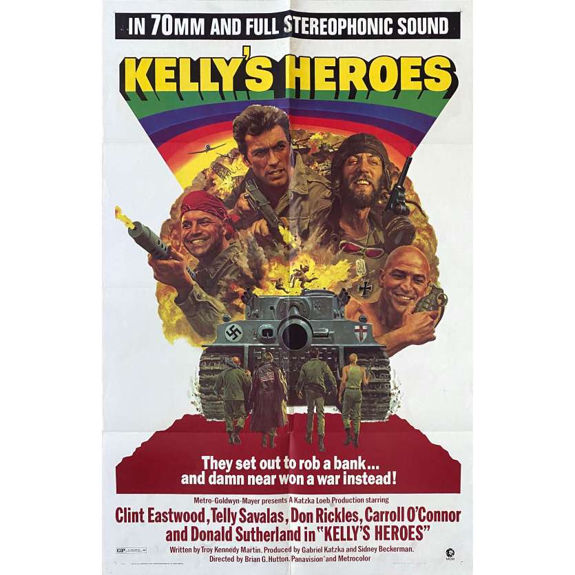 KELLY'S HEROES Original Movie Poster- 27x41 in. - 1970 - Clint Eastwood, Telly Savalas
