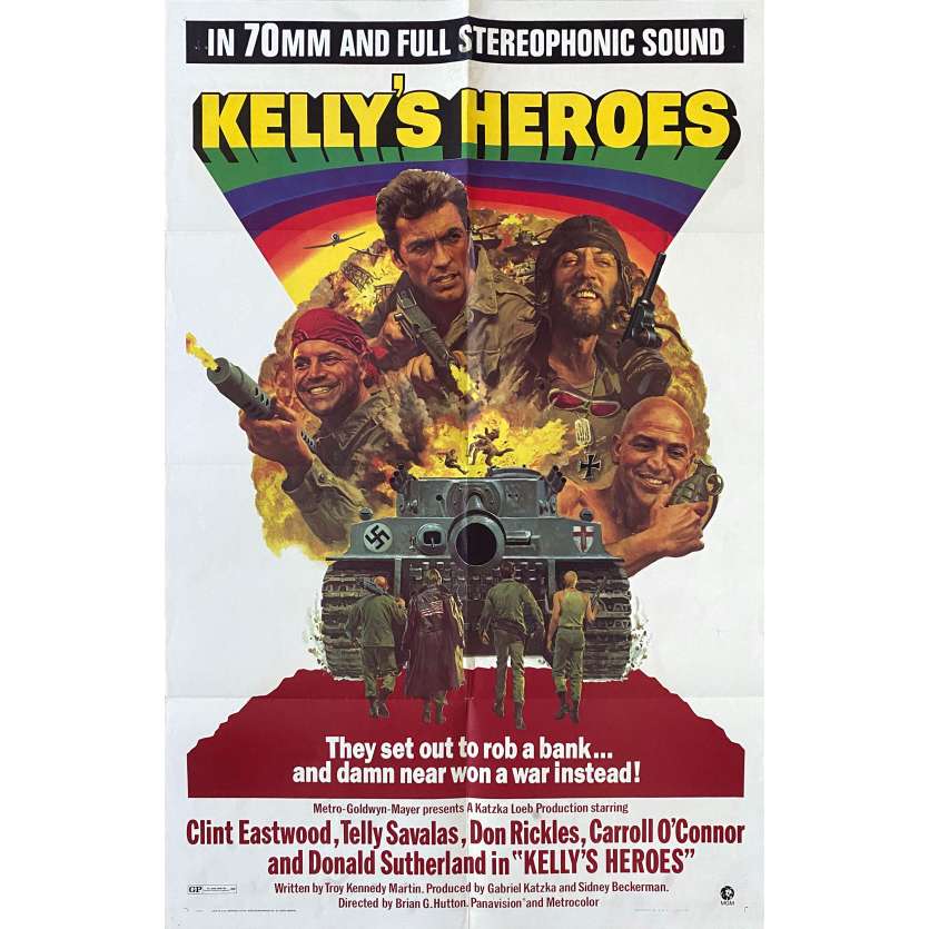 KELLY'S HEROES Original Movie Poster- 27x41 in. - 1970 - Clint Eastwood, Telly Savalas