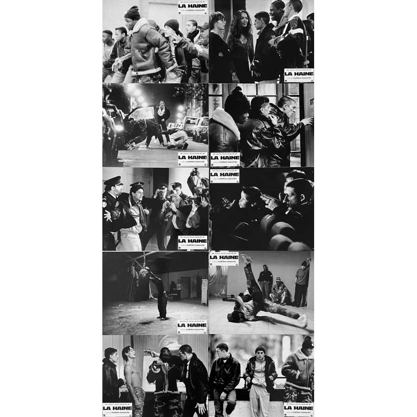 LA HAINE Photos de film x10 - 21x30 cm. - 1995 - Vincent Cassel, Mathieu Kassovitz