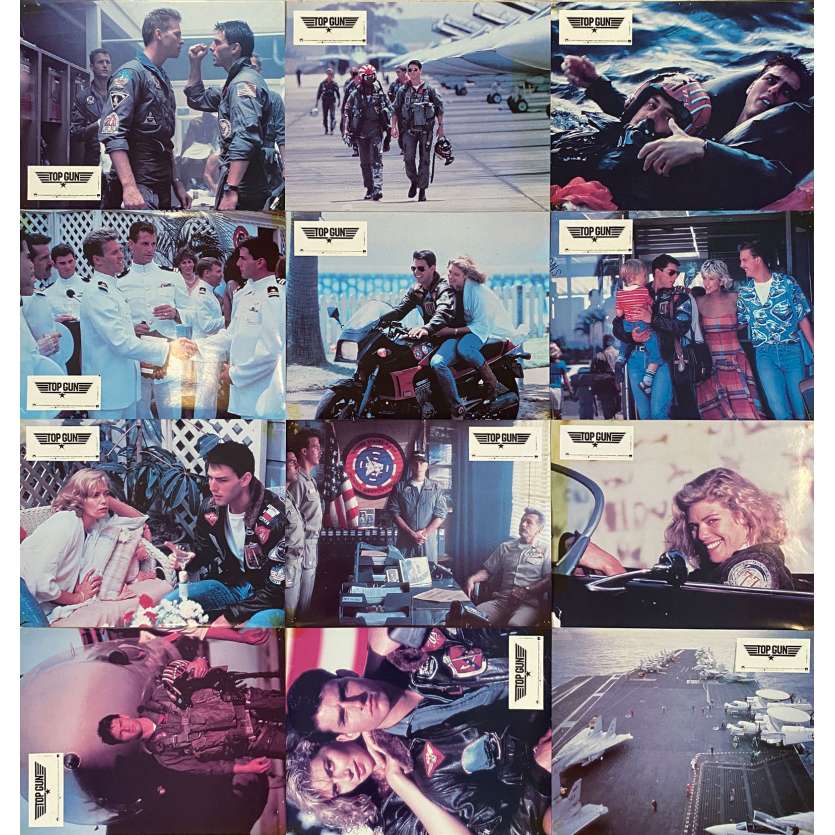 TOP GUN Original Lobby Cards x12 - 9x12 in. - 1986 - Tony Scott, Tom Cruise