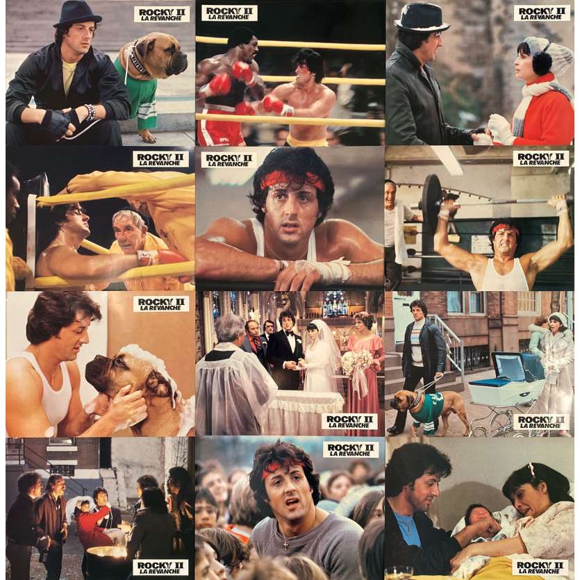 ROCKY II Original Lobby Cards x12 - 9x12 in. - 1979 - Sylvester Stallone, Carl Weathers