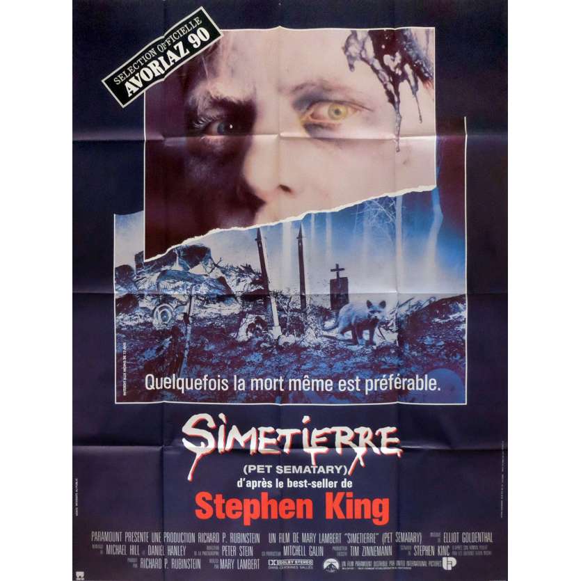 PET SEMETARY French Movie Poster 47x63 - 1989 - Mary Lambert, Stephen King