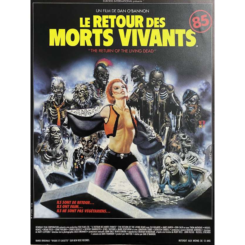 LE RETOUR DES MORTS VIVANTS Synopsis- 24x30 cm. - 1985 - Clu Gulager, Dan O'Bannon