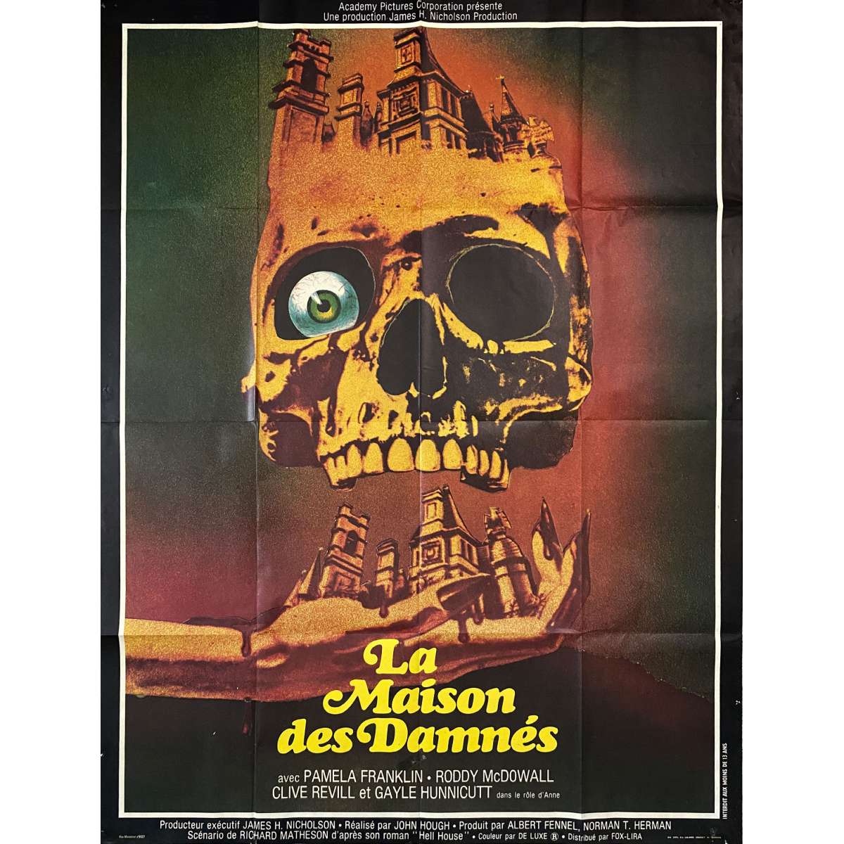 Affiche de film française de LA MAISON DES DAMNES 120x160 cm.