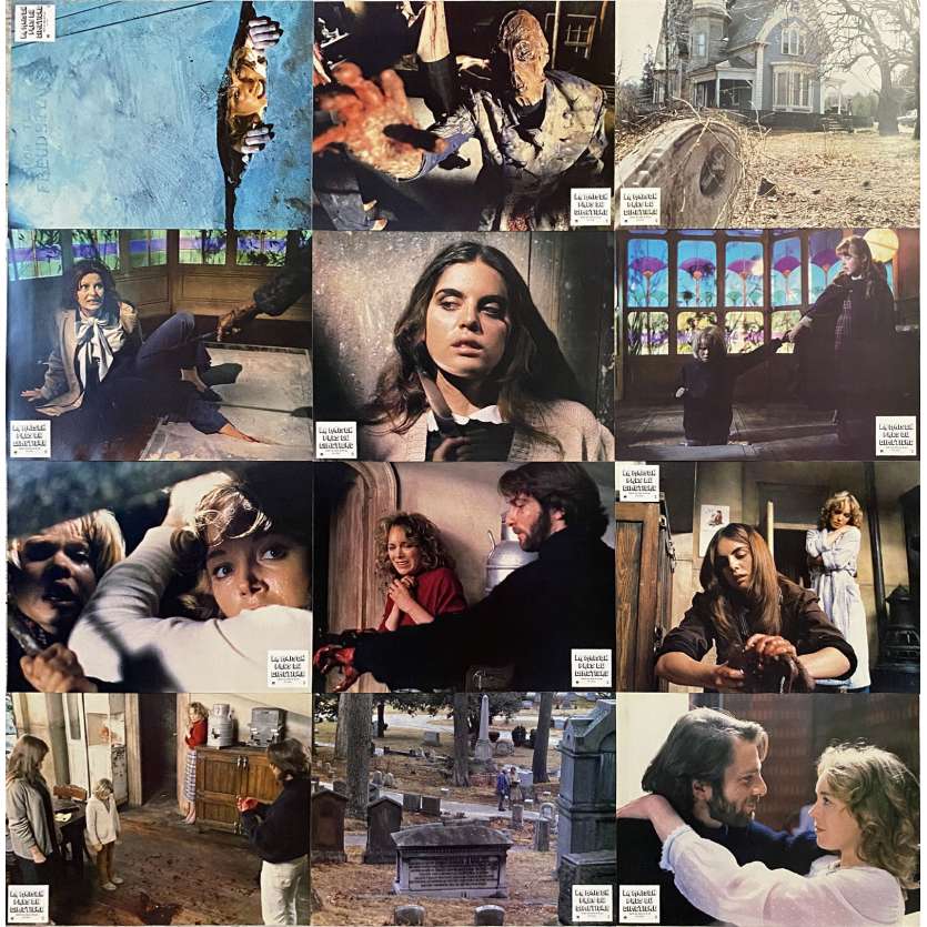 HOUSE BY THE CEMETARY Original Lobby Cards x12 - 9x12 in. - 1981 - Lucio Fulci, Catriona McColl