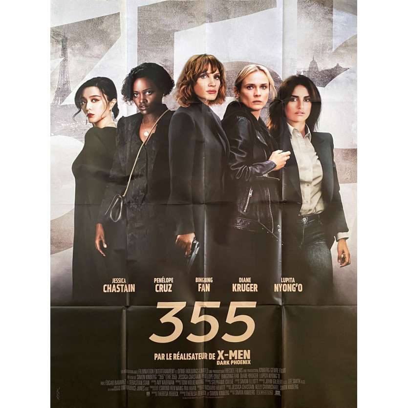 355 Affiche de cinéma- 120x160 cm. - 2022 - Jessica Chastain, Penélope Cruz, Simon Kinberg