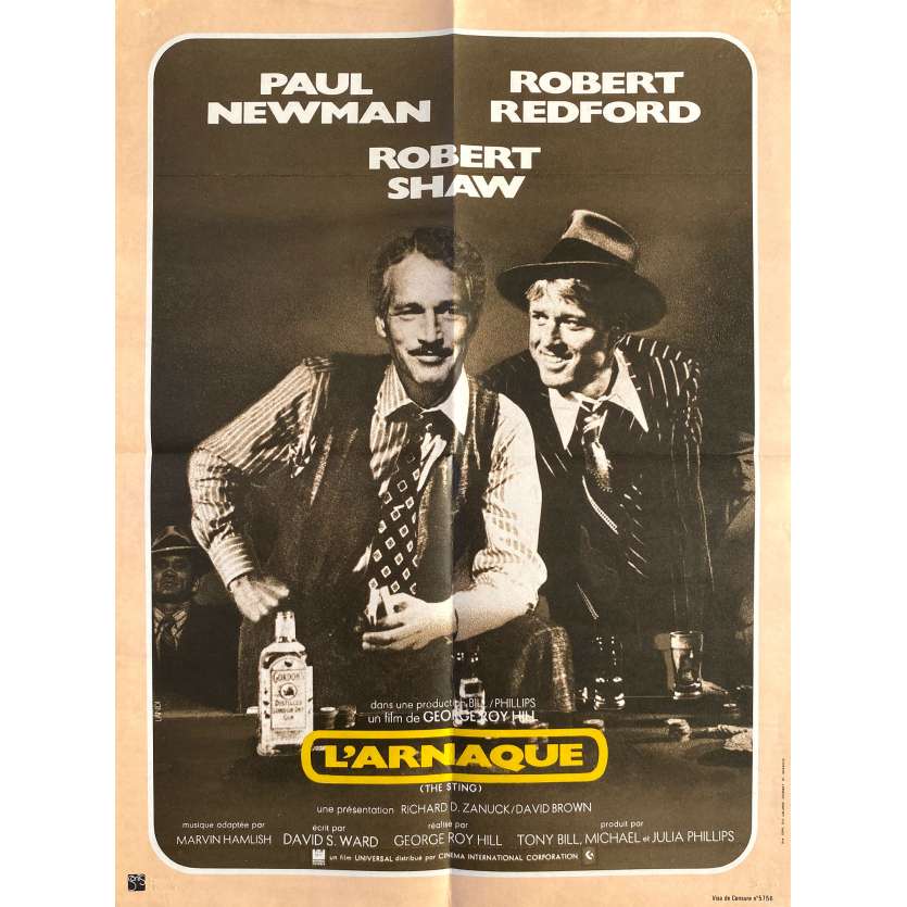 L'ARNAQUE Affiche de cinéma- 40x54 cm. - 1973 - Paul Newman, Robert Redford, George Roy Hill