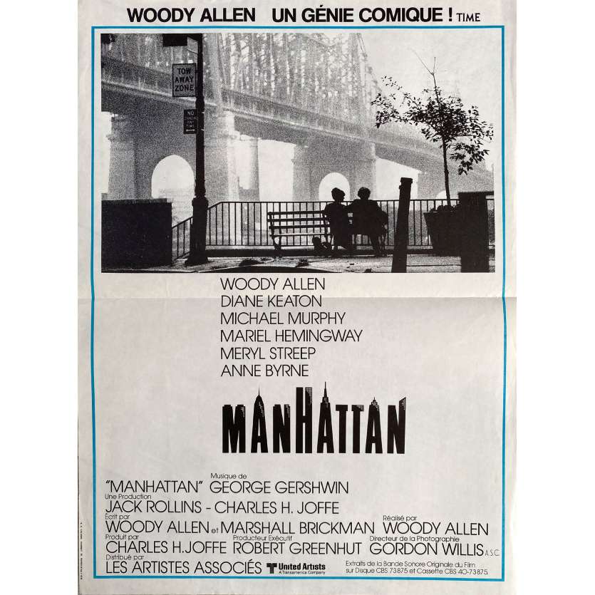 MANHATTAN Vintage Movie Poster- 15x21 in. - 1979 - Woody Allen, Diane Keaton
