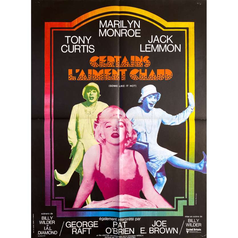 CERTAINS L'AIMENT CHAUD Affiche de cinéma- 60x80 cm. - 1959/R1970 - Marilyn Monroe, Billy Wilder