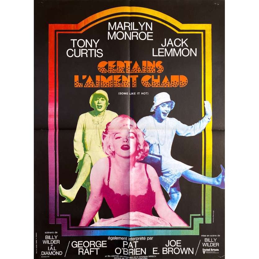 SOME LIKE IT HOT Vintage Movie Poster- 23x32 in. - 1959/R1970 - Billy Wilder, Marilyn Monroe