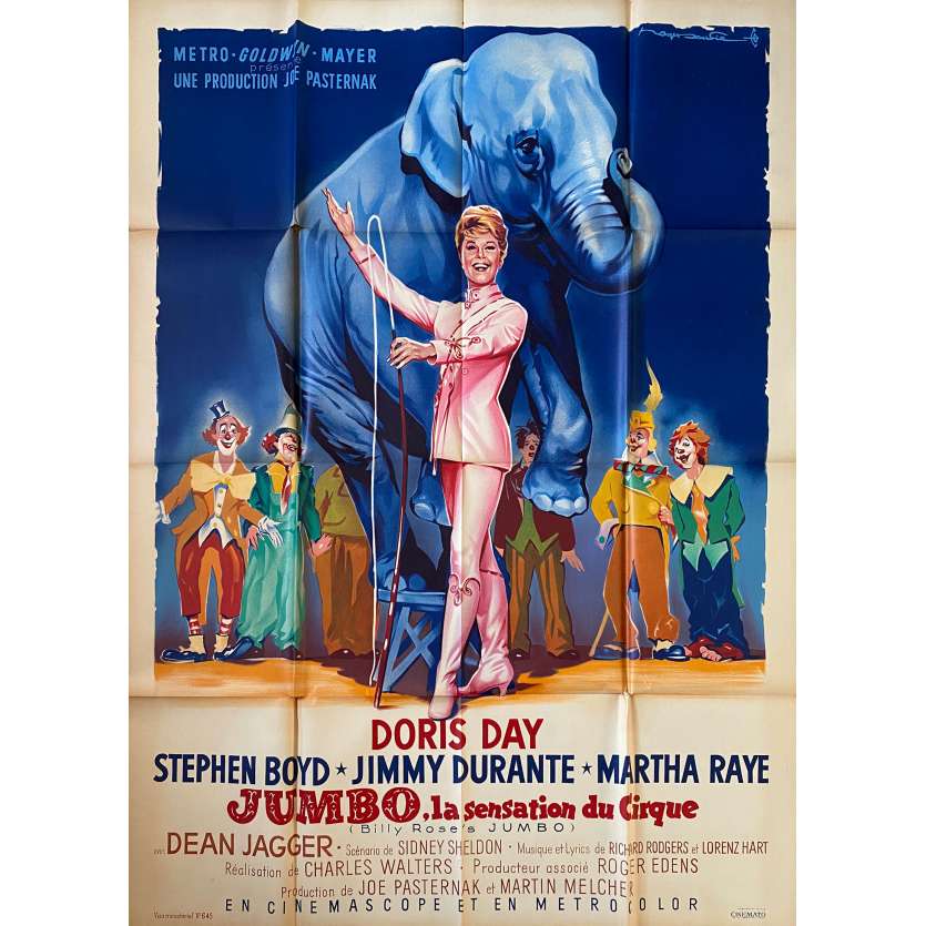BILLY ROSE'S JUMBO Vintage Movie Poster- 47x63 in. - 1962 - Charles Walters, Doris Day