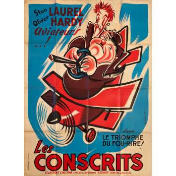 LAUREL ET HARDY CONSCRITS Affiche de cinéma- 120x160 cm. - 1939/R1950 - Oliver Hardy, Stan Laurel