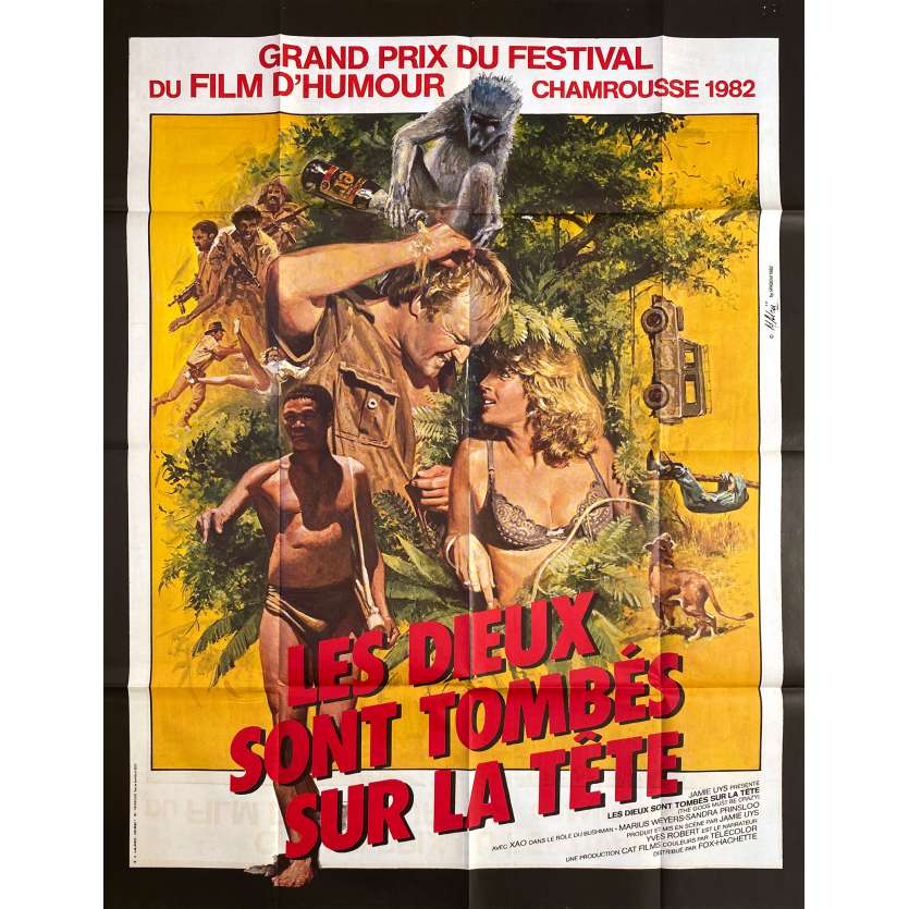 LES DIEUX SONT TOMBES SUR LA TETE Affiche de cinéma- 120x160 cm. - 1980 - Nixau, Jamie Uys