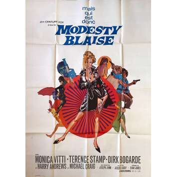 MODESTY BLAISE Affiche de cinéma- 120x160 cm. - 1966 - Monica Vitti, Terence Stamp, Joseph Losey