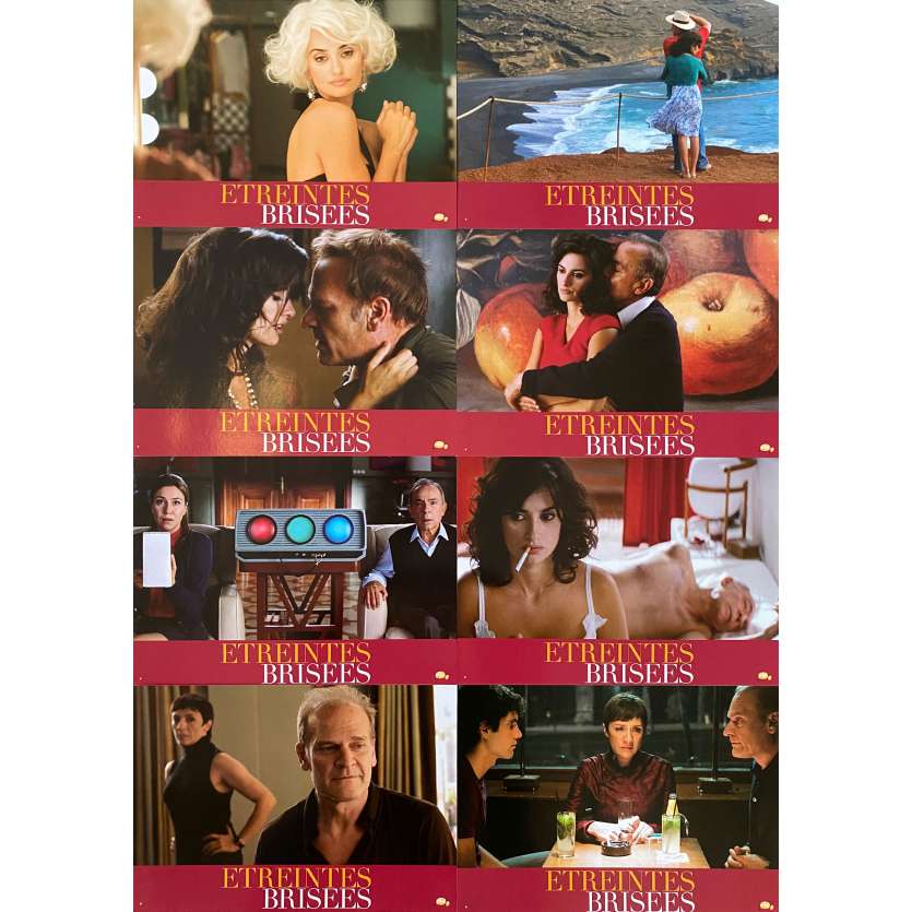 BROKEN EMBRACES Vintage Lobby Cards x8 - 9x12 in. - 2009 - Pedro Almodovar, Penelope Cruz