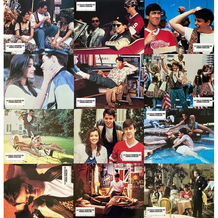 FERRIS BUELLER'S DAY OFF Vintage Lobby Cards x12 - 9x12 in. - 1986 - John Hugues, Matthew Broderick