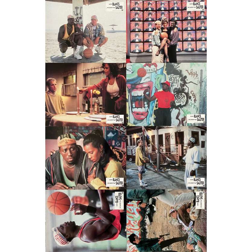 WHITE MEN CAN'T JUMP Vintage Lobby Cards x8 - 9x12 in. - 1992 - Ron Shelton, Wesley Snipes, Woody Harrelson