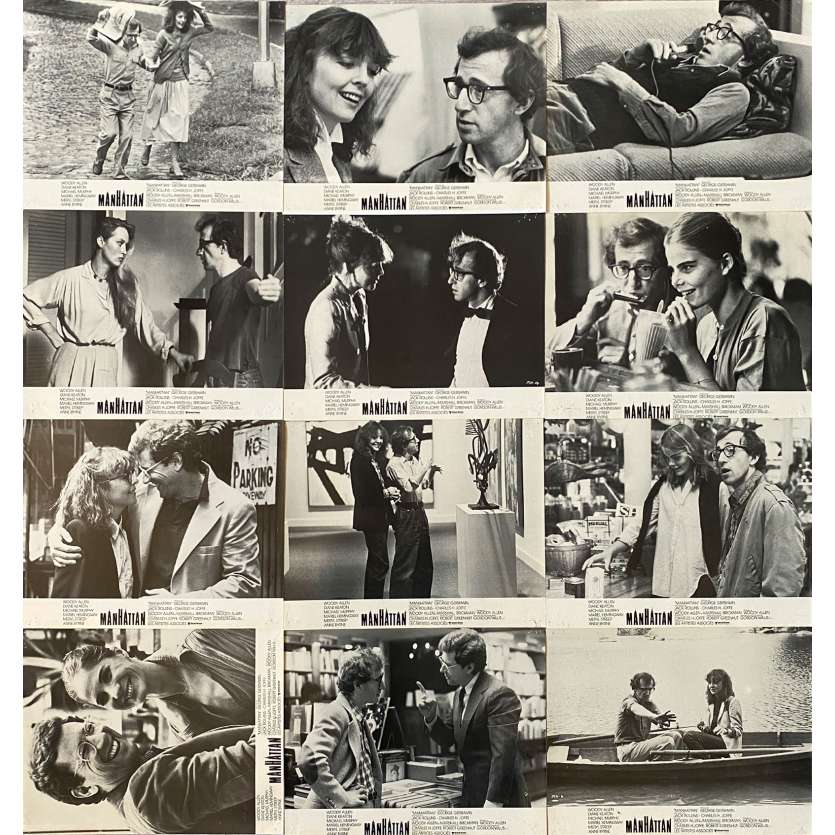 MANHATTAN Vintage Lobby Cards x12 - 9x12 in. - 1979 - Woody Allen, Diane Keaton