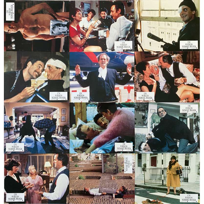 A FISH CALLED WANDA Vintage Lobby Cards x12 - 9x12 in. - 1988 - John Cleese, Jamie Lee Curtis