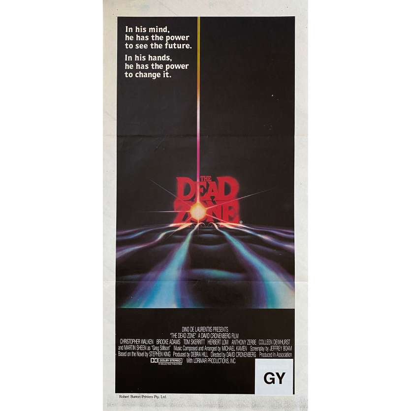 DEAD ZONE Affiche de cinéma- 33x78 cm. - 1984 - Christopher Walken, David Cronenberg