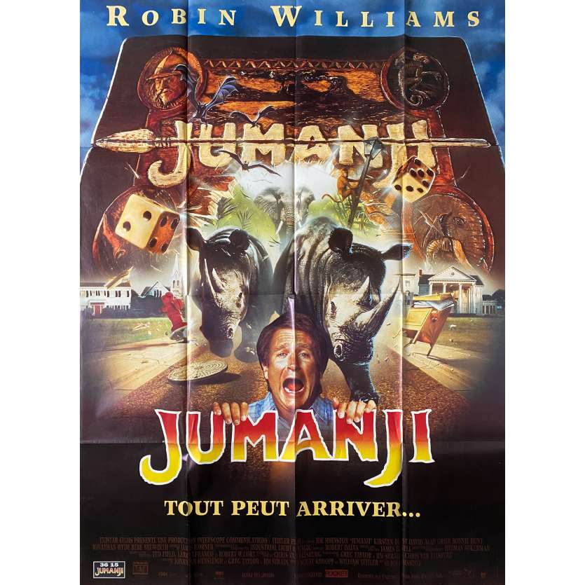 JUMANJI Affiche de cinéma- 120x160 cm. - 1995 - Robin Williams, Joe Johnston