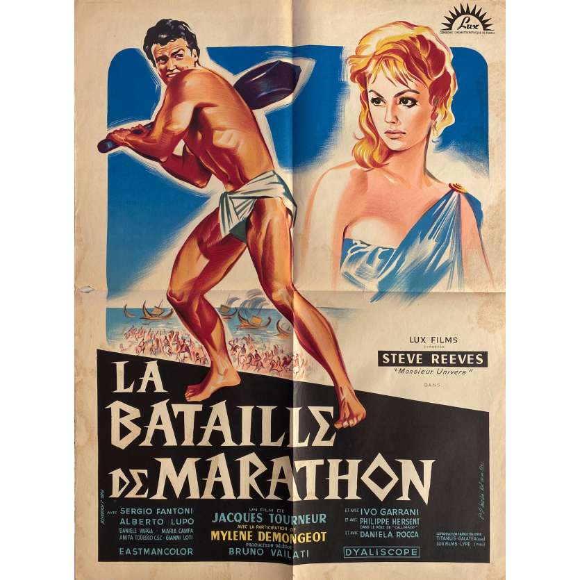 THE GIANT OF MARATHON Vintage Movie Poster- 23x32 in. - 1959 - Jacques Tourneur, Steve Reeves