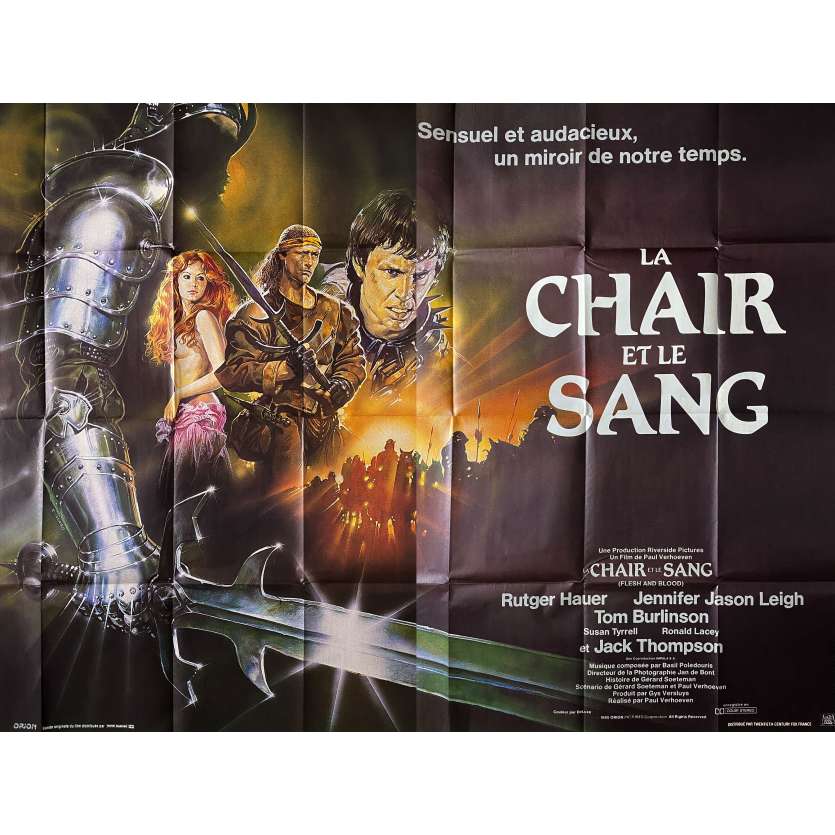 LA CHAIR ET LE SANG Affiche de cinéma- 240x160 cm. - 1985 - Rutger hauer, Paul Verhoeven