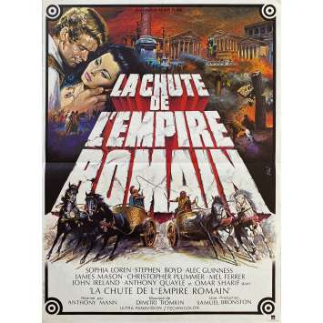 LA CHUTE DE L'EMPIRE ROMAIN Affiche de cinéma- 40x54 cm. - 1964/R1970 - Sophia Loren, Anthony Mann