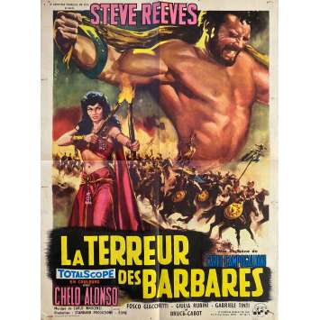 GOLIATH AND THE BARBARIANS Vintage Movie Poster- 23x32 in. - 1959 - Carlo Campogalliani, Steve Reeves