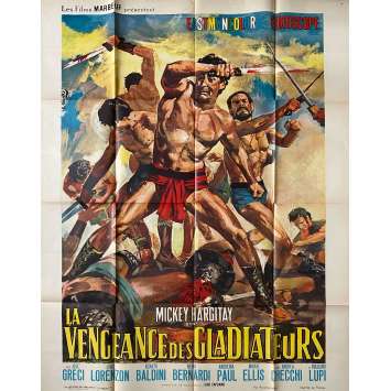 REVENGE OF THE GLADIATORS Vintage Movie Poster- 47x63 in. - 1964 - Luigi Capuano, Mickey Hargitay