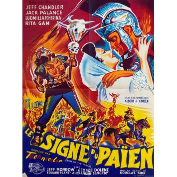 SIGN OF THE PAGAN Vintage Movie Poster- 23x32 in. - 1954 - Douglas Sirk, Jack Palance