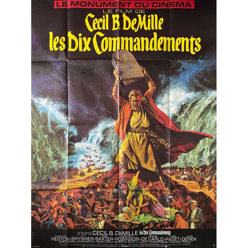 LES DIX COMMANDEMENTS Vintage Movie Poster- 47x63 in. - 1956/R1970 - Cecil B. DeMille, Charlton Heston