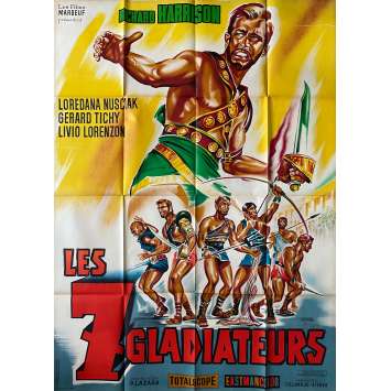 THE SEVEN MAGNIFICENT GLADIATORS Vintage Movie Poster- 47x63 in. - 1983 - Bruno Mattei, Lou Ferrigno, Sybil Danning