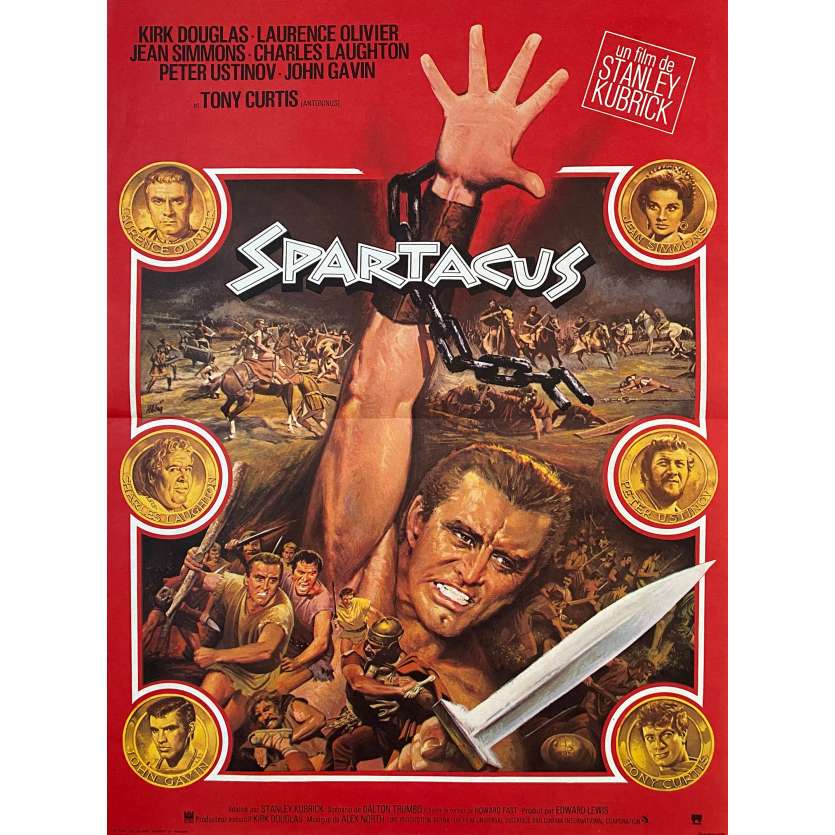 SPARTACUS Affiche de cinéma- 40x54 cm. - 1960/R1970 - Kirk Douglas, Stanley Kubrick