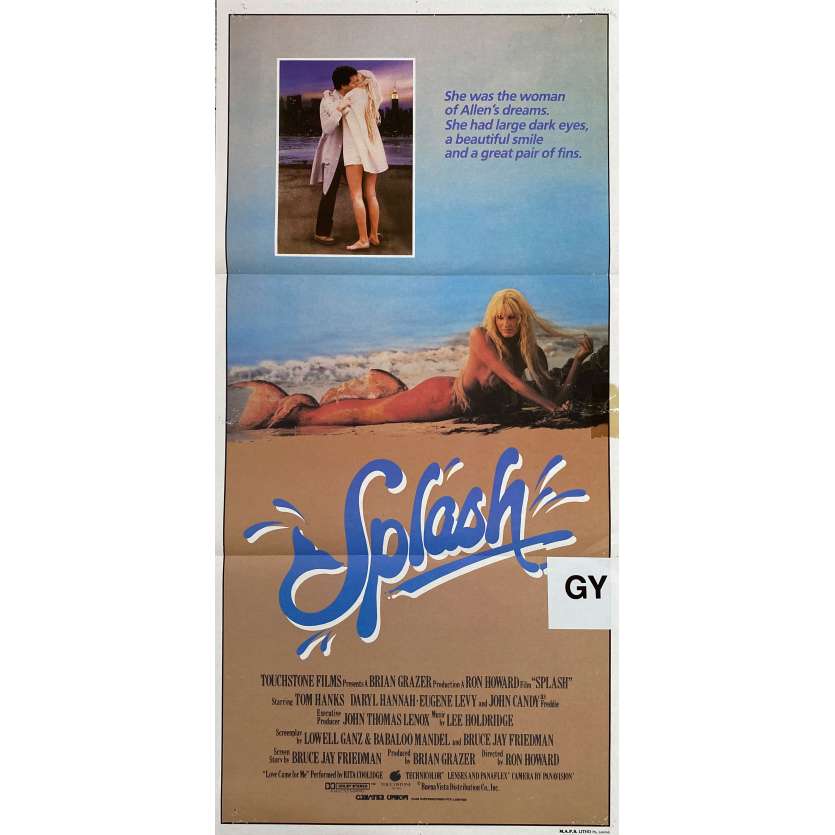 SPLASH Vintage Movie Poster- 13x30 in. - 1984 - Ron Howard, Daryl Hannah