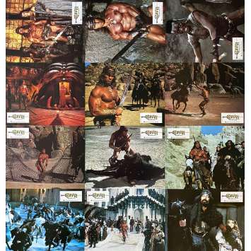 CONAN THE DESTROYER Vintage Lobby Cards x12 - 9x12 in. - 1984 - Richard Fleisher, Arnold Schwarzenegger