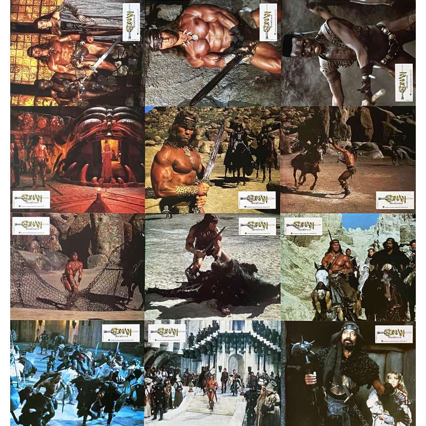 CONAN LE DESTRUCTEUR Photos de film x12 - 21x30 cm. - 1984 - Arnold Schwarzenegger, Richard Fleisher
