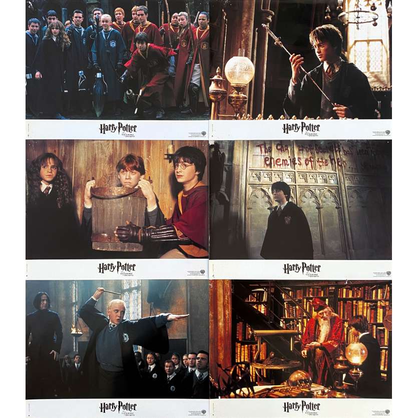 HARRY POTTER AND THE CHAMBER OF SECRETS Vintage Lobby Cards x6 - 9x12 in. - 2002 - Chris Colombus, Daniel Radcliffe
