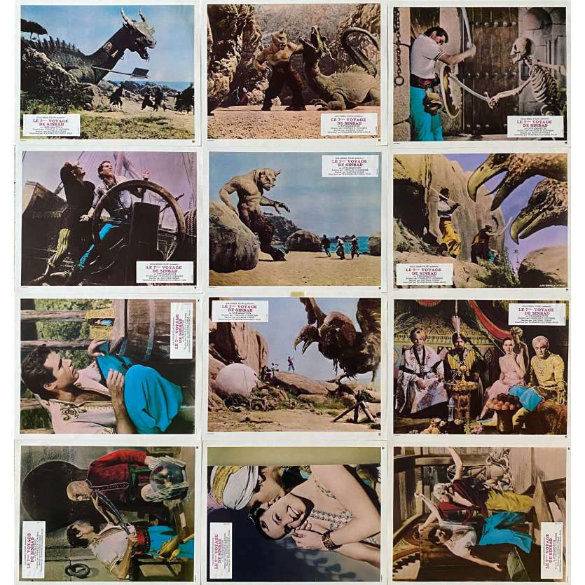 LE 7EME VOYAGE DE SINBAD Photos de film x12 - 21x30 cm. - 1958 - Kerwin Mathews , Ray Harryhausen