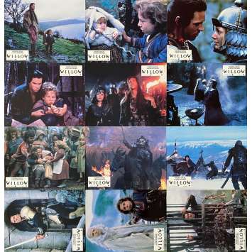 WILLOW Vintage Lobby Cards x12 - 9x12 in. - 1988 - Ron Howard, Val Kilmer