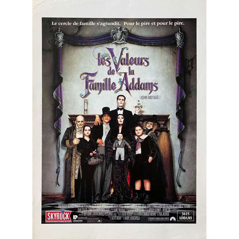 LES VALEURS DE LA FAMILLE ADDAMS Synopsis- 21x30 cm. - 1991 - Christina Ricci, Barry Sonnefeld