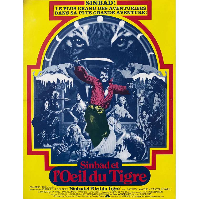 SINBAD AND THE EYE OF THE TIGER Vintage Herald- 9x12 in. - 1977 - Sam Wanamaker, Jane Seymour