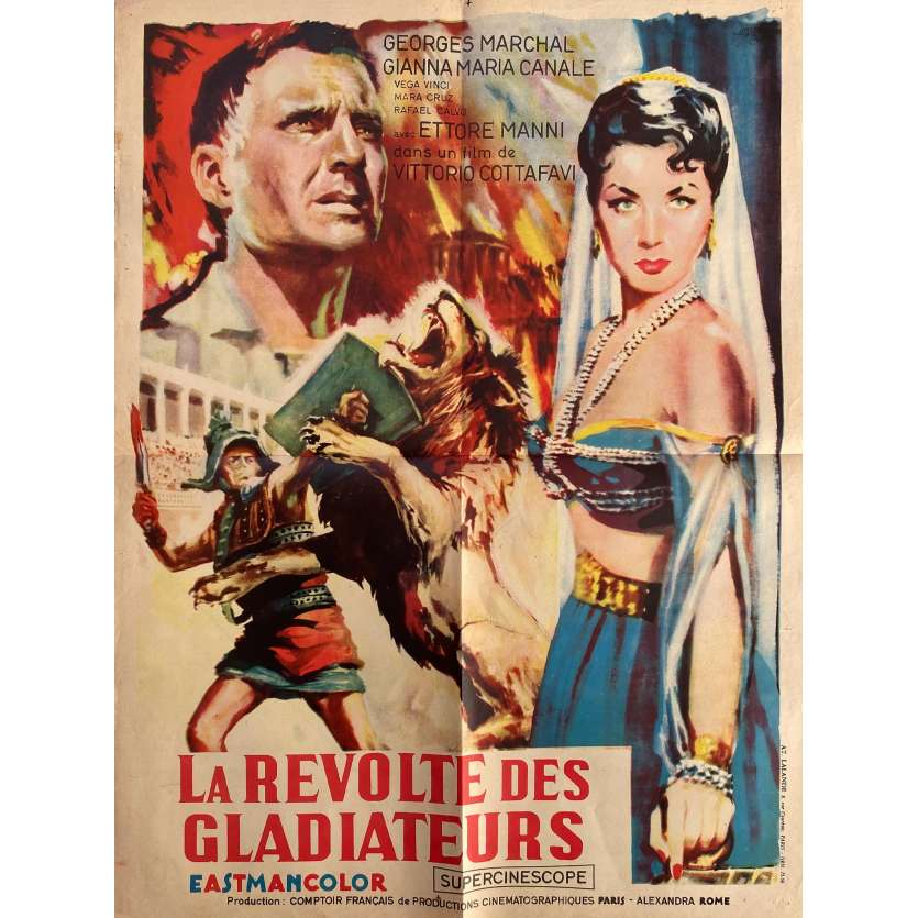 LA REVOLTE DES GLADIATEURS Affiche de cinéma- 60x80 cm. - 1958 - Gianna Maria Canale, Vittorio Cottafavi