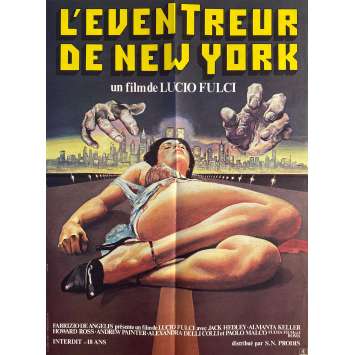 NEW-YORK RIPPER Vintage Movie Poster- 15x21 in. - 1982 - Lucio Fulci, Jack Hedley