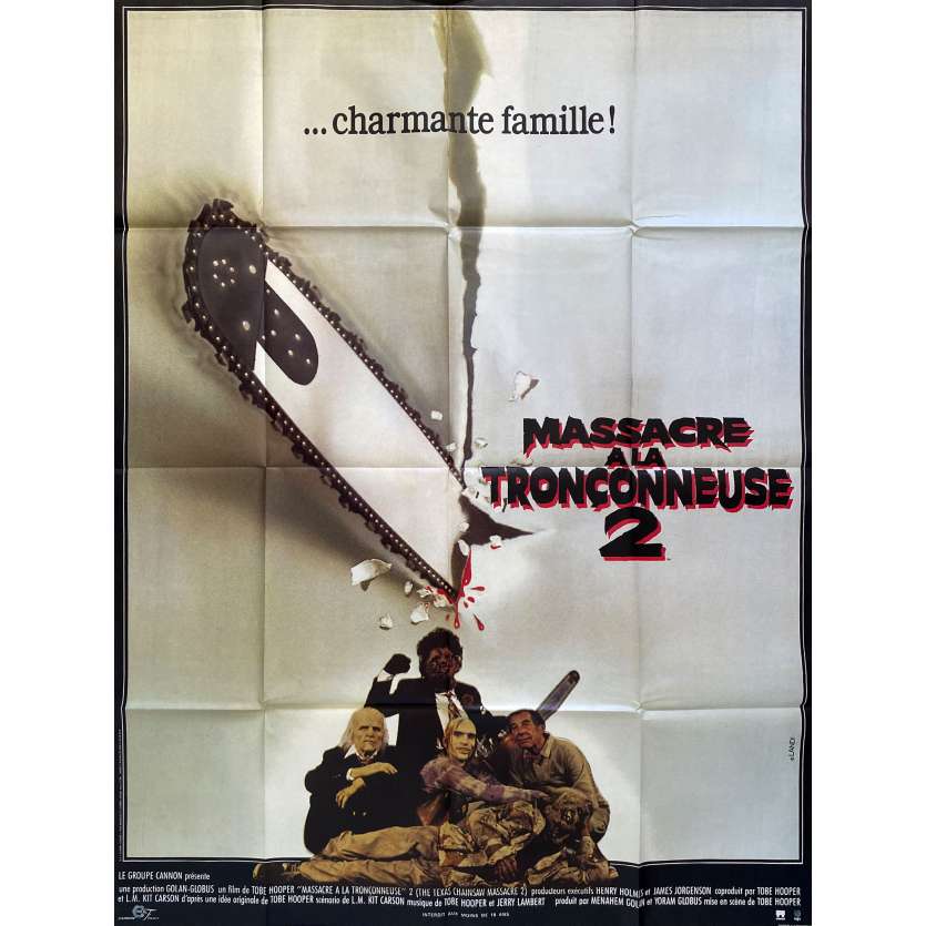 MASSACRE A LA TRONÇONNEUSE 2 Affiche de cinéma- 120x160 cm. - 1986 - Dennis Hopper, Tobe Hooper