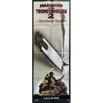 THE TEXAS CHAINSAW MASSACRE 2 Vintage Movie Poster- 23x63 in. - 1986 - Tobe Hooper, Dennis Hopper