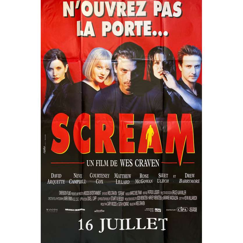 SCREAM Affiche de cinéma- 120x170 cm. - 1996 - Neve Campbell, Wes Craven