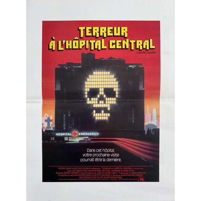 TERREUR A L'HOPITAL CENTRAL Synopsis- 21x30 cm. - 1982 - Michael Ironside, Jean-Claude Lord