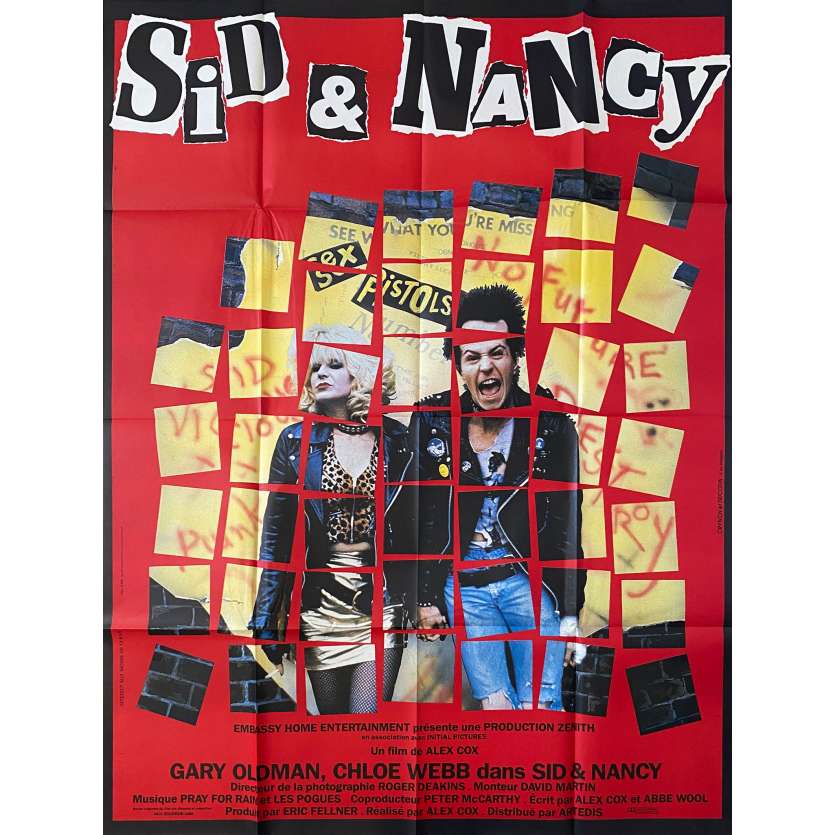 SID AND NANCY Movie Poster - 47x63 in. - 1986 - Sex Pistols, Gary Oldman