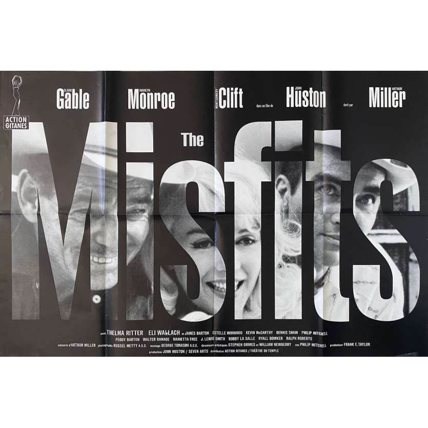 THE MISFISTS Vintage Movie Poster- 32x47 in. - 1961/R1980 - John Huston, Marilyn Monroe